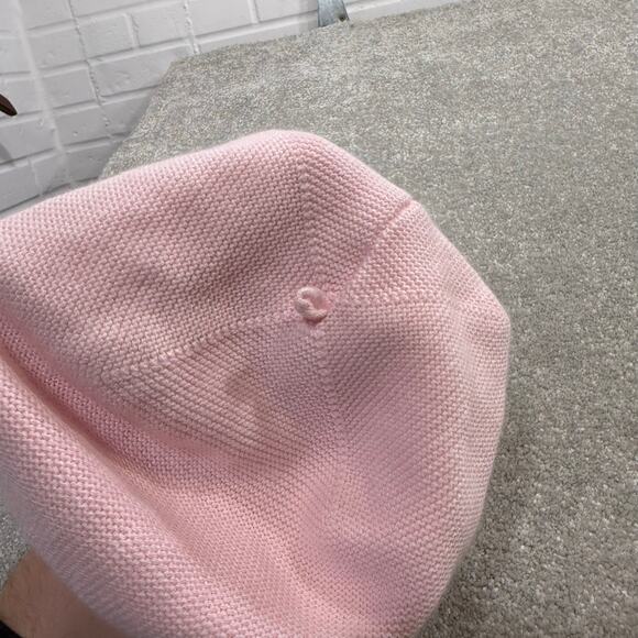 Janie and Jack NWT Pink Knit Beanie Beret Red Bow Scalloped Baby Girl 18–24 Mos - Picture 6 of 12